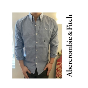 아베크롬비 아이콘 로고 라이트 블루 포플린 긴팔 셔츠