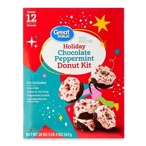 그레이트밸류 크리스마스 초콜릿 페퍼민트 도넛 키트 567g