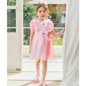 [프렌치캣]핑크 삼색 샤 드레스 Q43DSO030여아동등원룩원피스선물